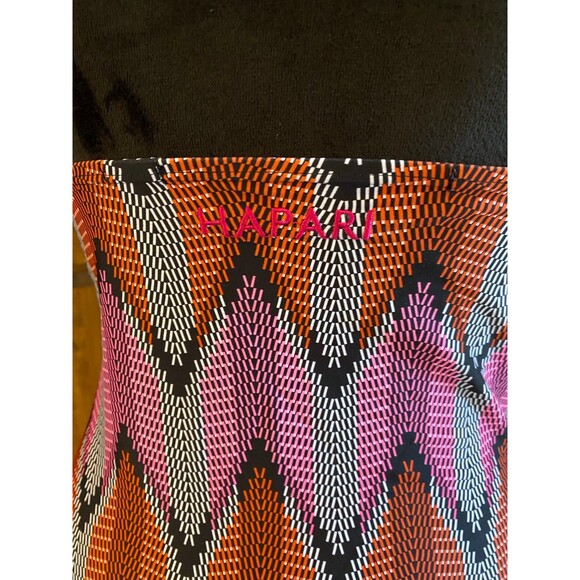 Hapari Womens  Bikini Swimsuit Halter Top Size Medium Orange Pink Black - Picture 5 of 8